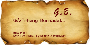 Görheny Bernadett névjegykártya